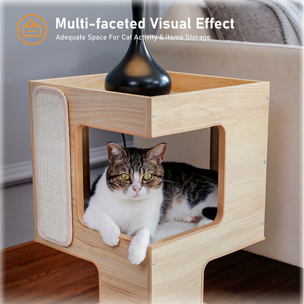 Solid Wood Double Layer Cat Nest