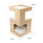Solid Wood Double Layer Cat Nest